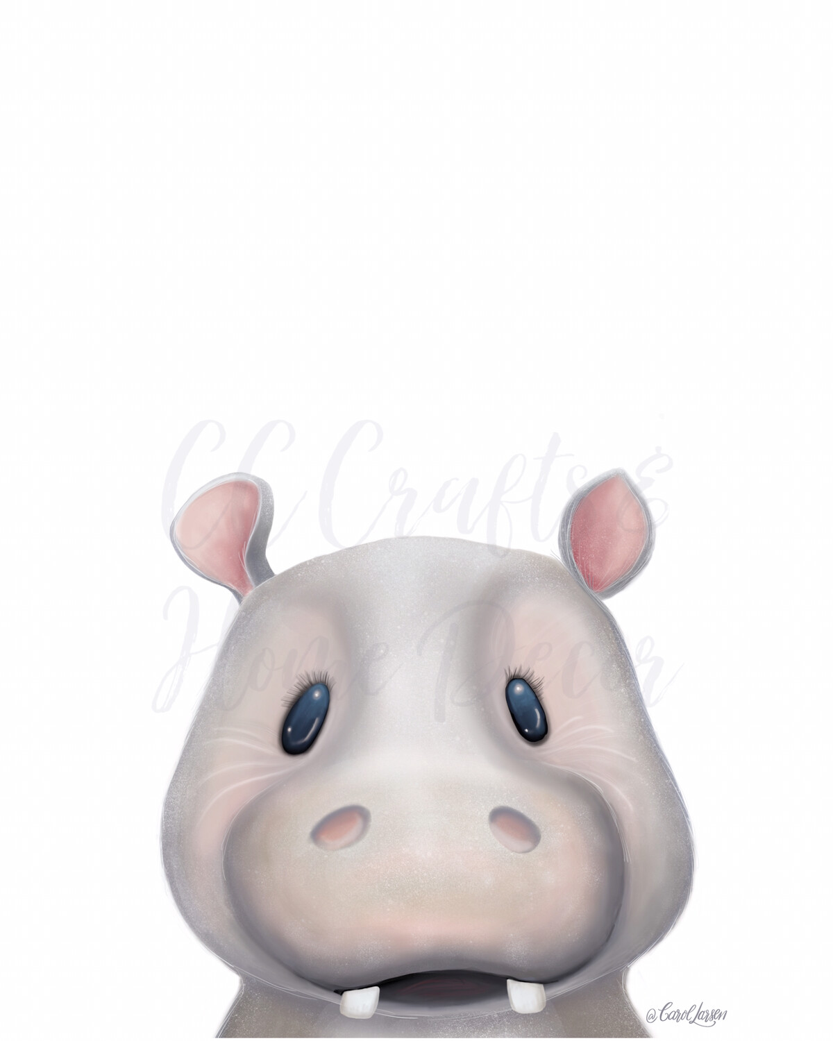 Hippo Safari Art Print