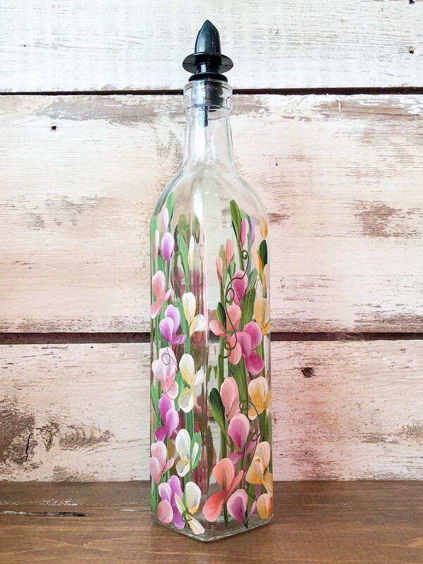 Hand Painted Everything Bottle - Sweetpeas