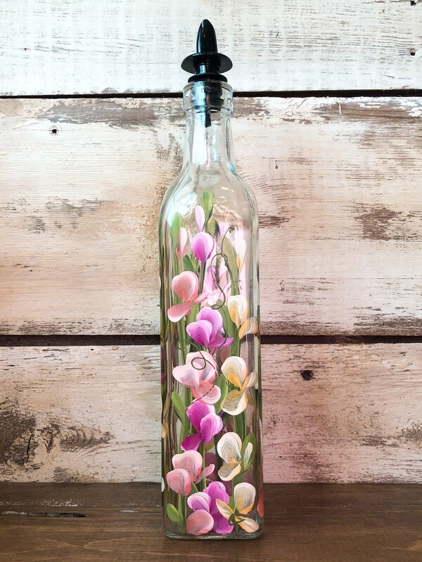 Hand Painted Everything Bottle - Sweetpeas