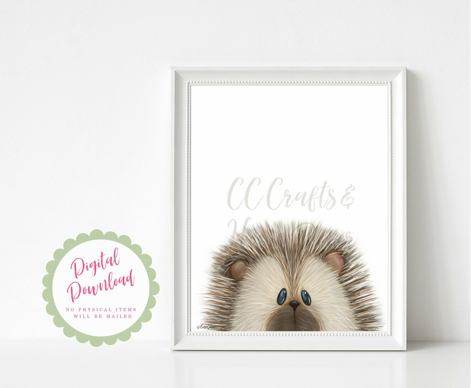 INSTANT DIGITAL DOWNLOAD Cute Hedgehog Woodland Animal Theme Nursery Digital Art Print for Babies room