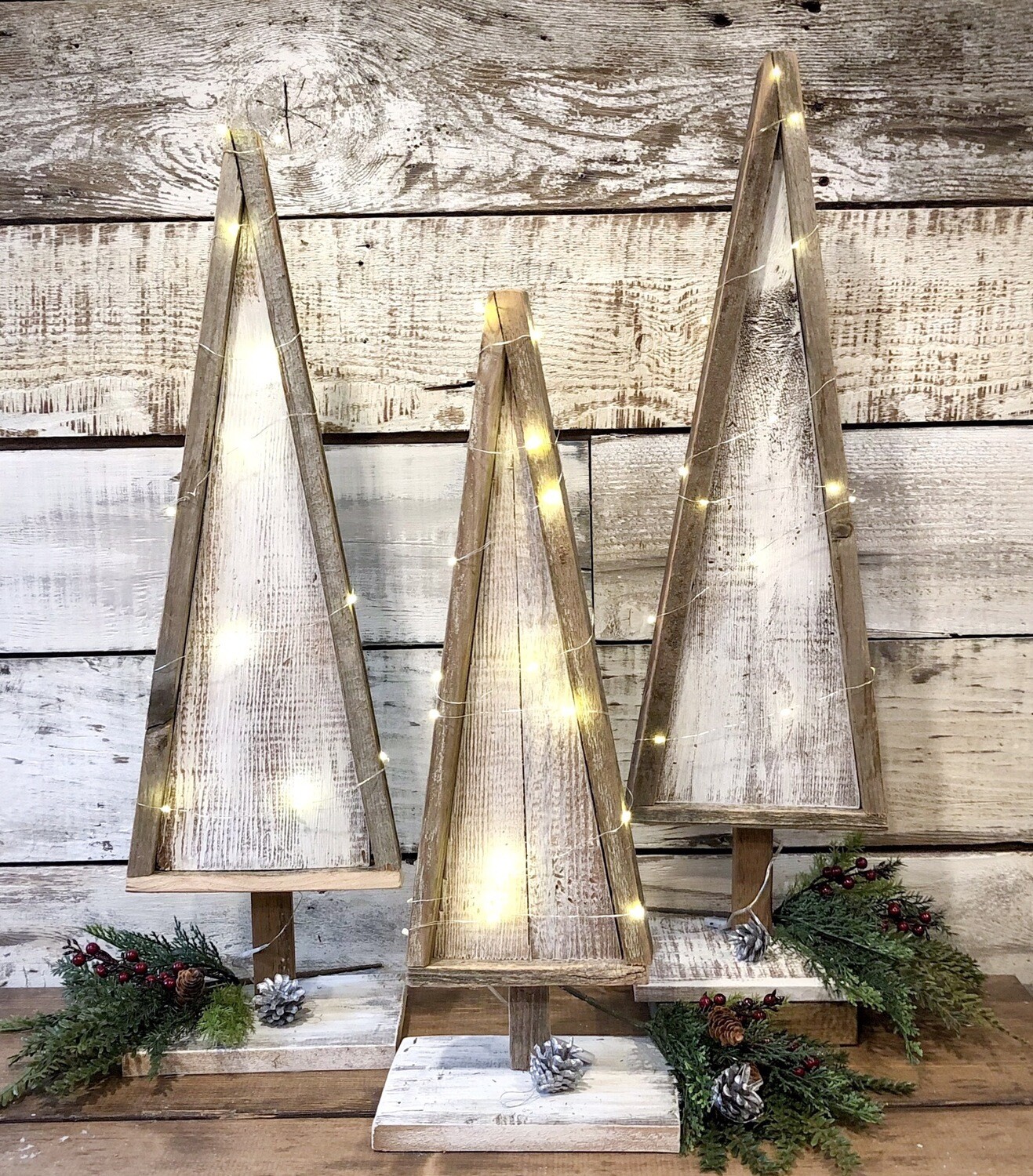 Handmade White Reclaimed Wood Trees