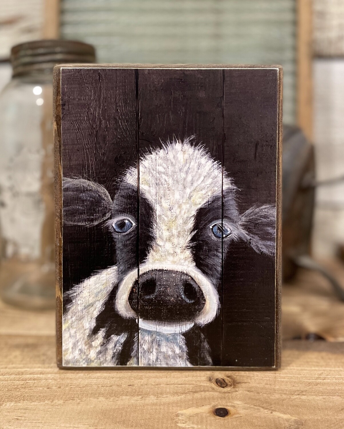 Farmhouse Cow Shelf Sitter