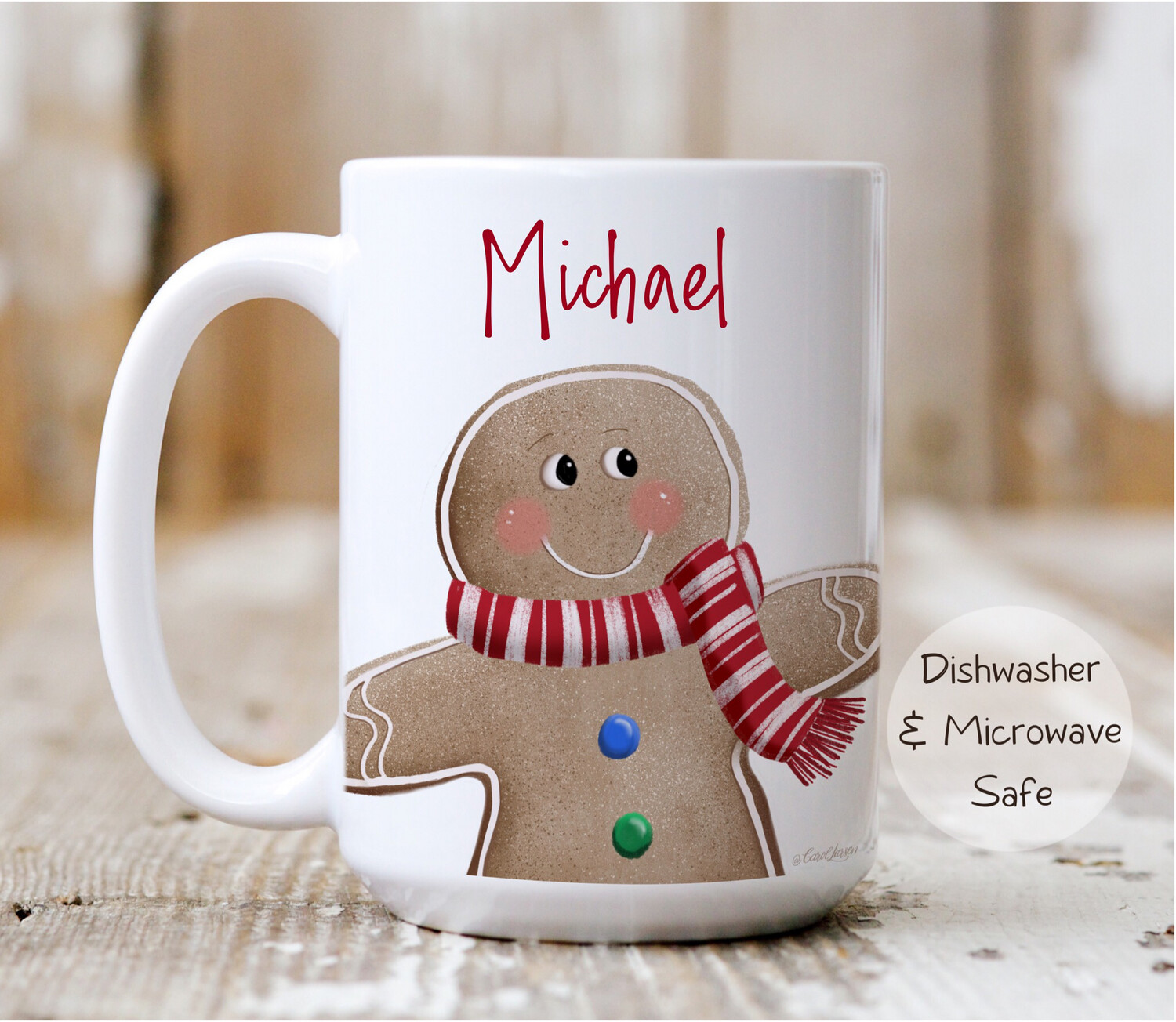 Personalizable Gingerbread  -  Ceramic Mug 11 and 15oz sizes