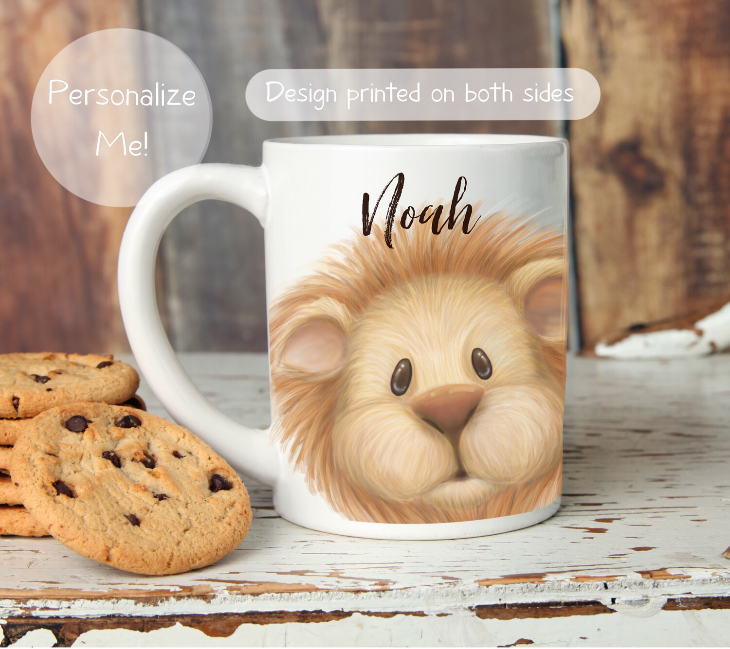 Personalizable Lion Ceramic Mug 11oz an 15oz sizes