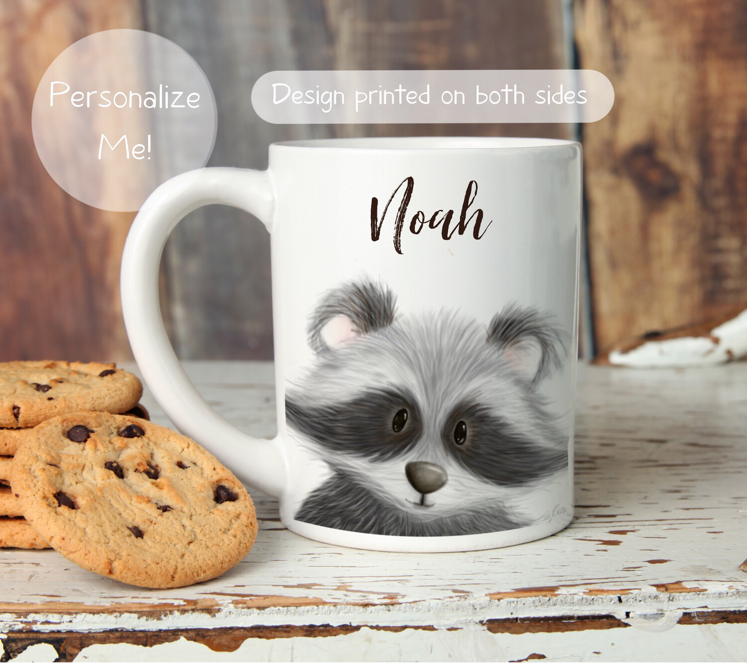 Personalizable Raccoon Mug 11oz an 15oz sizes