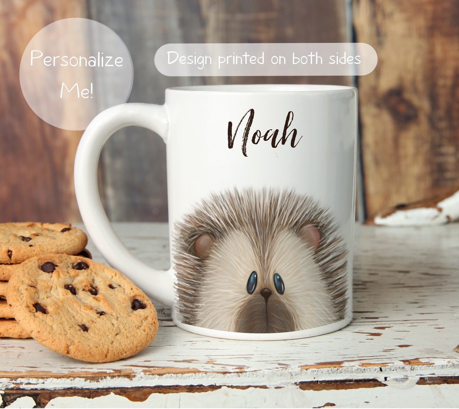 Personalizable Hedgehog Mug 11oz an 15oz sizes