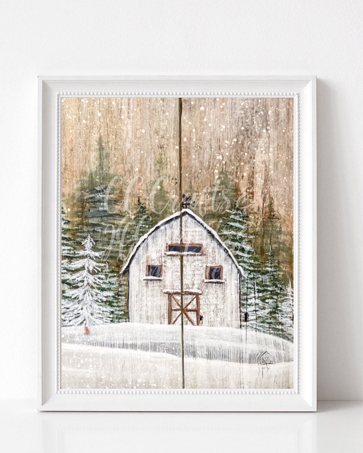 Winter White Barn Wall Art Print