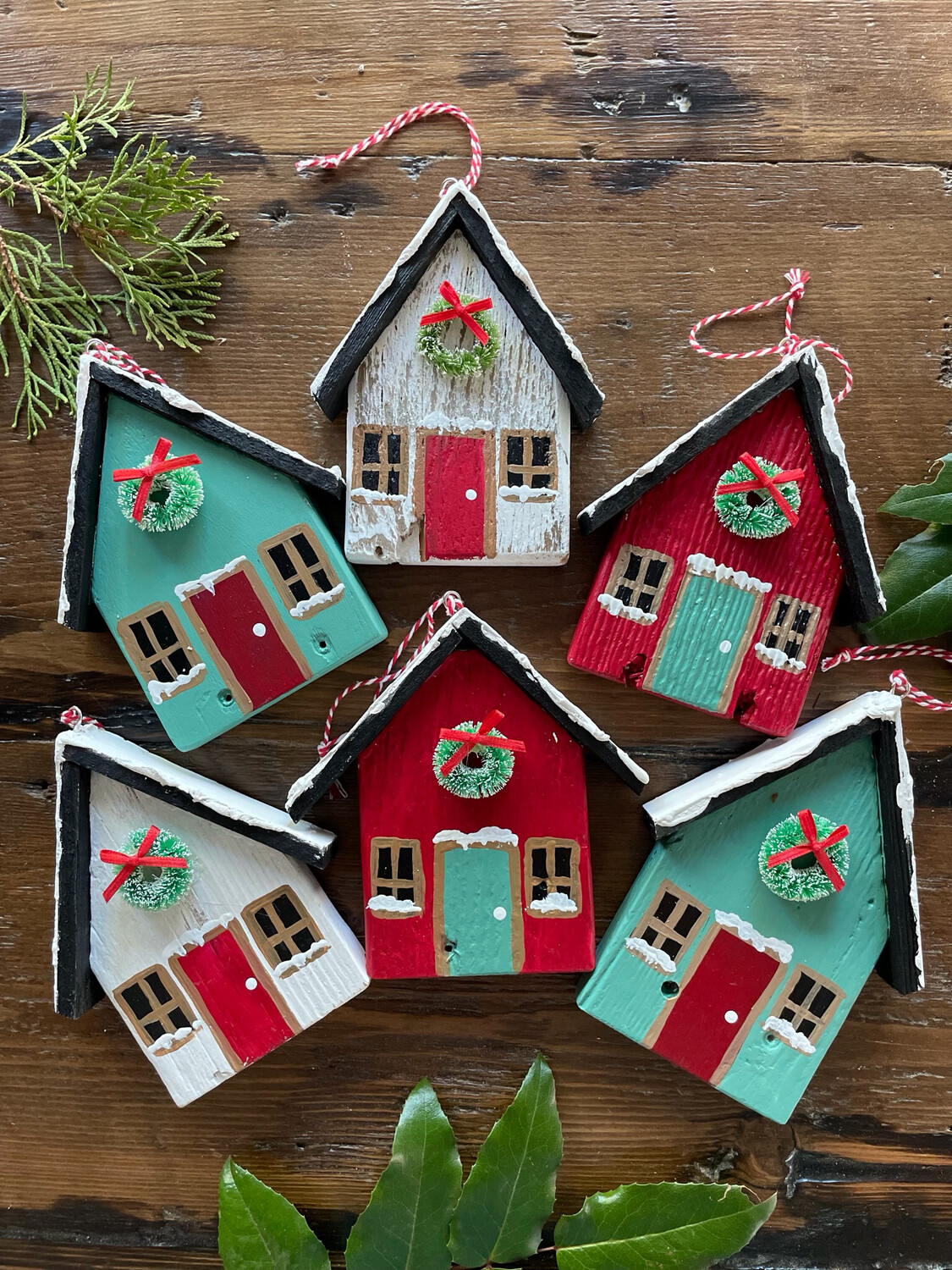 Handmade Christmas House Ornaments