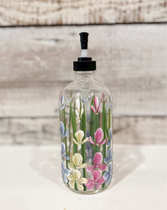 Hand painted Wildflower Soap/Lotion Bottle