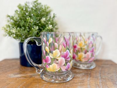 Hand Painted Glass Mugs