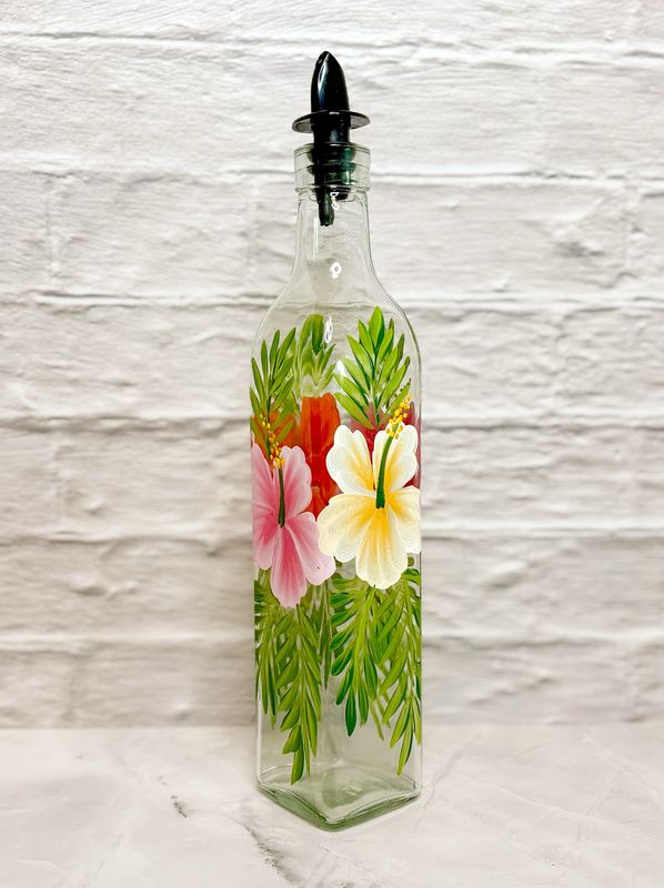 Hand Painted Everything Bottle - Hibiscus