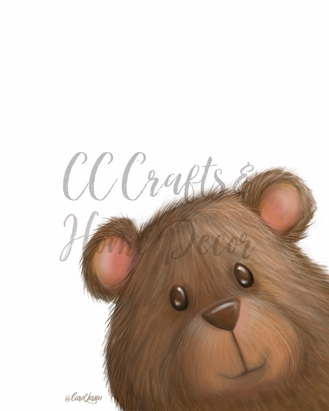 Brown Bear Woodland Art Print