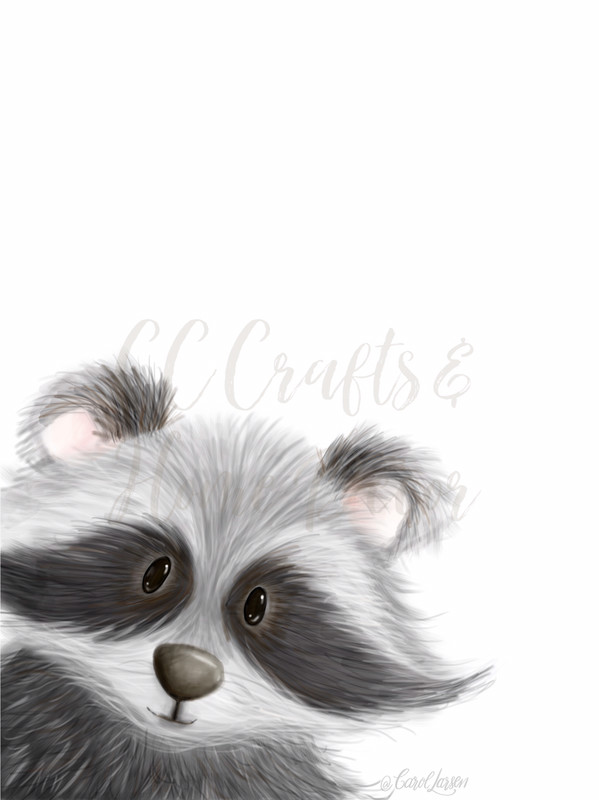 Raccoon Woodland Animal Art Print