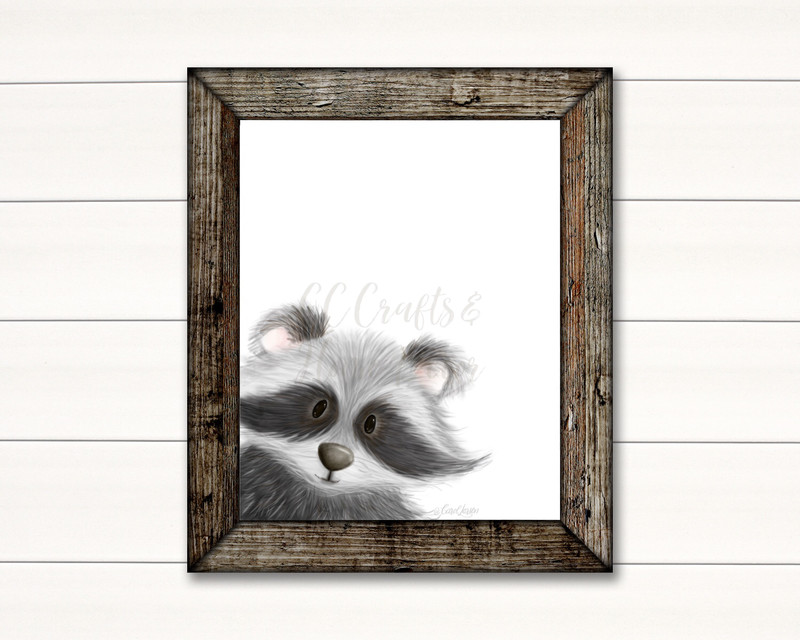 Raccoon Woodland Animal Art Print