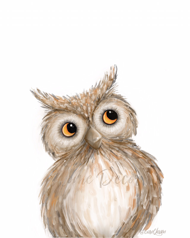 Owl Woodland Animal Art Print