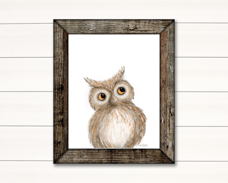 Owl Woodland Animal Art Print