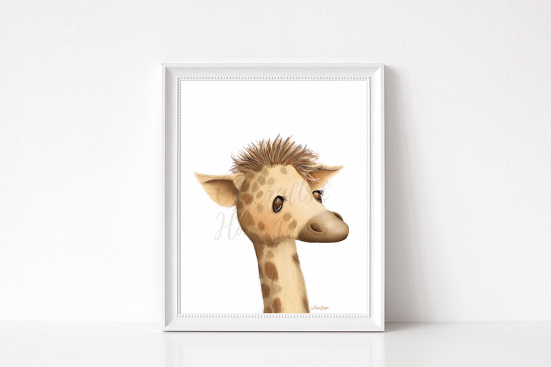 Giraffe Safari Art Print