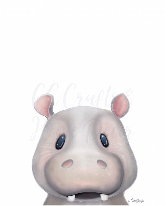 Hippo Safari Art Print