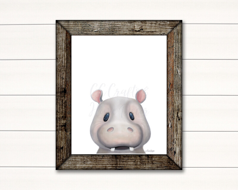 Hippo Safari Art Print