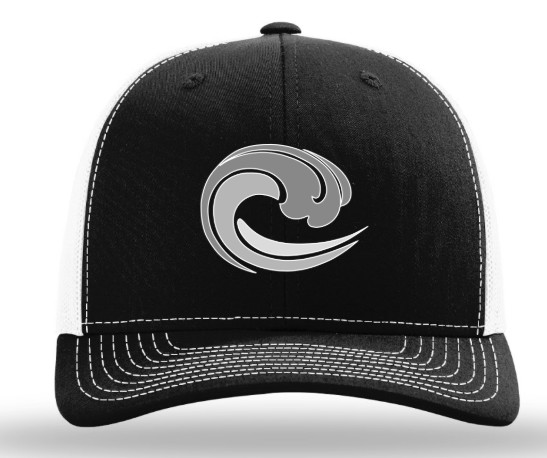 *special edition* trucker hat; black/ white/ grey scale logo