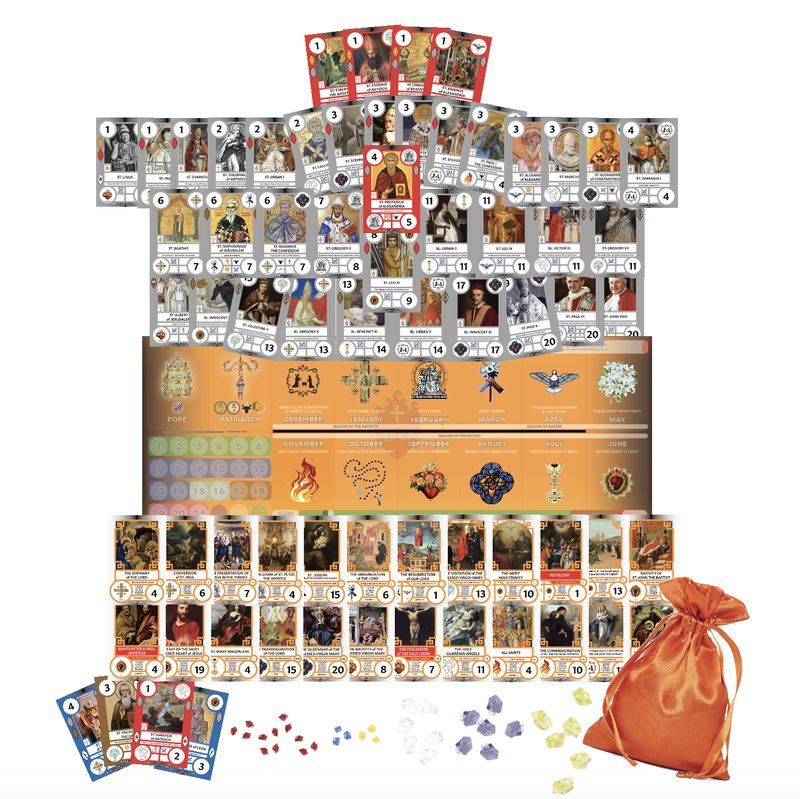 SaintCards: The Liturgy Expansion (w/Orange Game Mat)