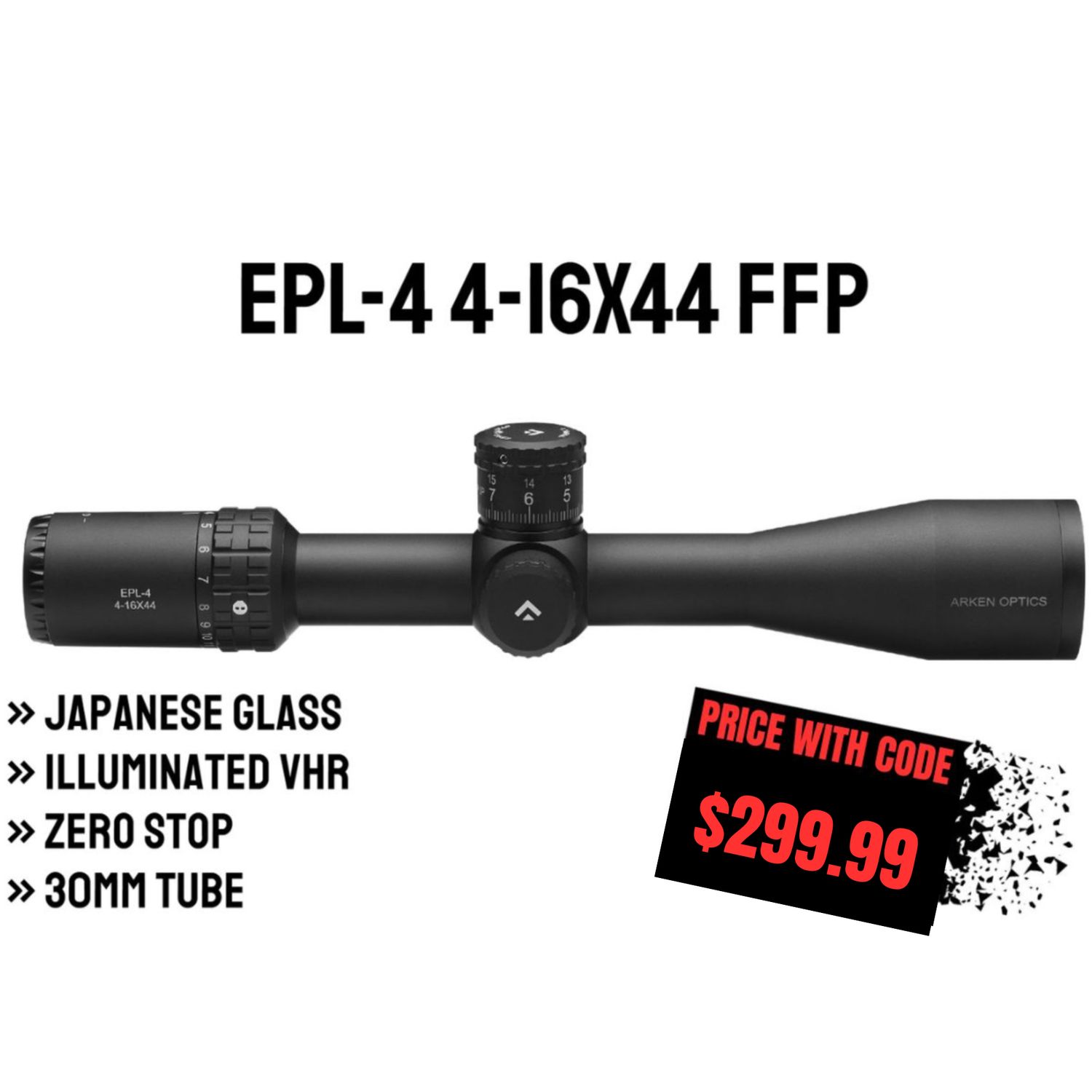 EPL-4 4-16X44 FFP Illuminated VHR - Zero Stop - 30mm Tube