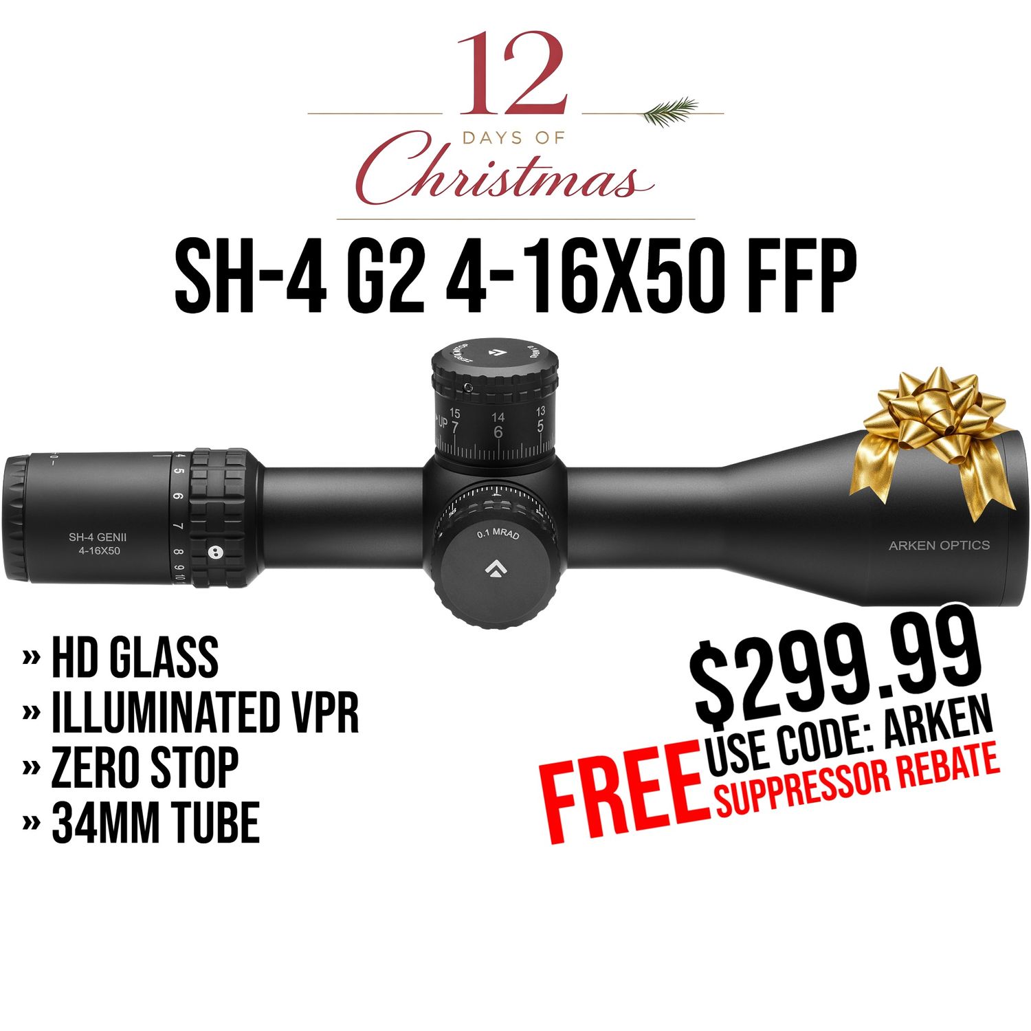 SH-4 4-16X50 GEN2 FFP Illuminated VPR - Zero Stop - 34mm Tube SH-4 4-16X50 GEN2 FFP Illuminated VPR - Zero Stop - 34mm Tube