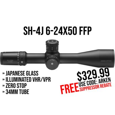 SH-4J 6-24X50 FFP Illuminated VHR/VPR - Zero Stop - 34mm Tube