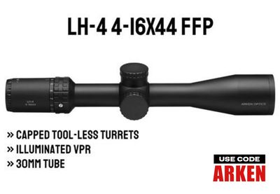 LH-4 4-16x44 FFP | Capped Tool-less Turrets | Illum. VPR | 30mm Tube