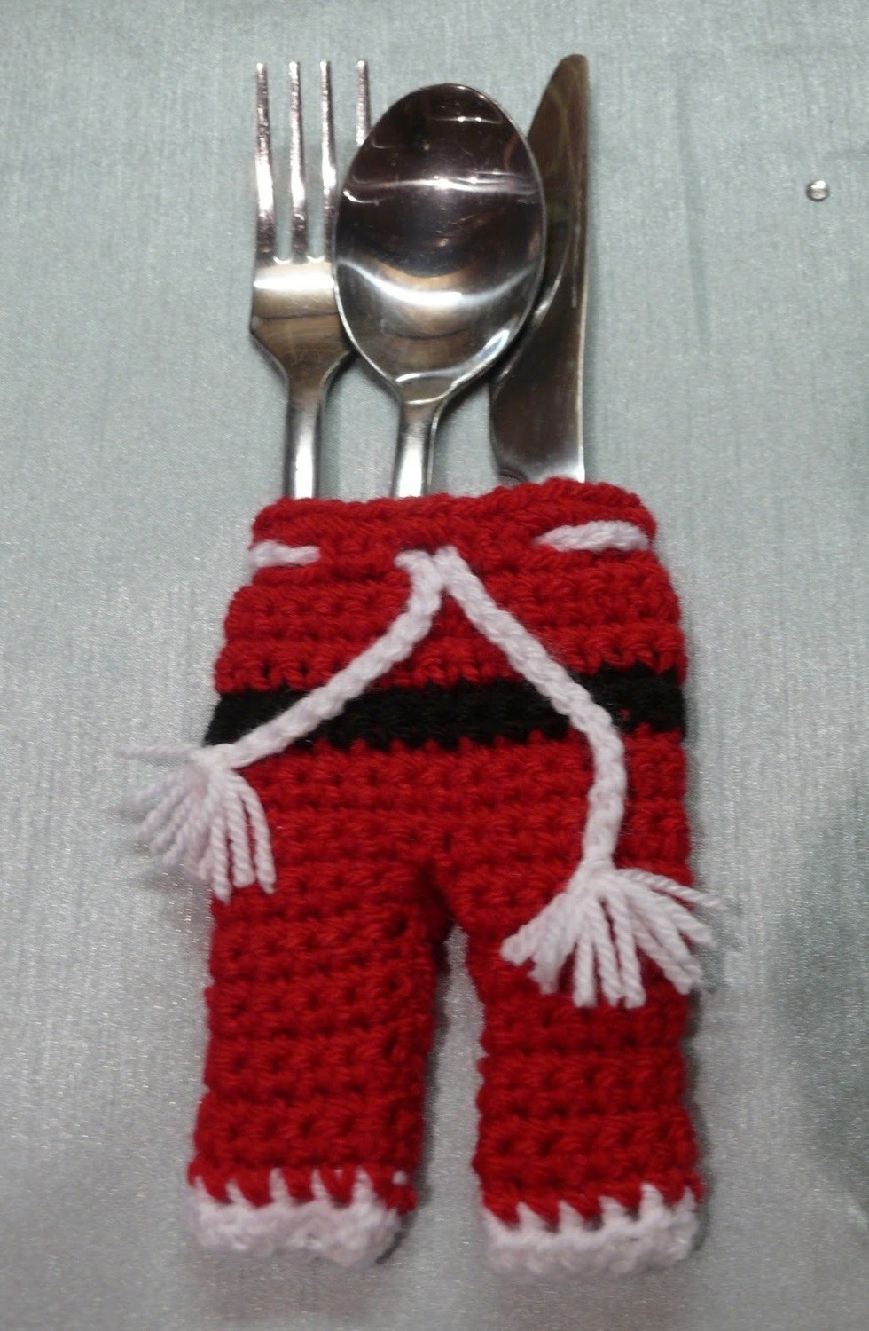 Crochet Christmas cutlery Set