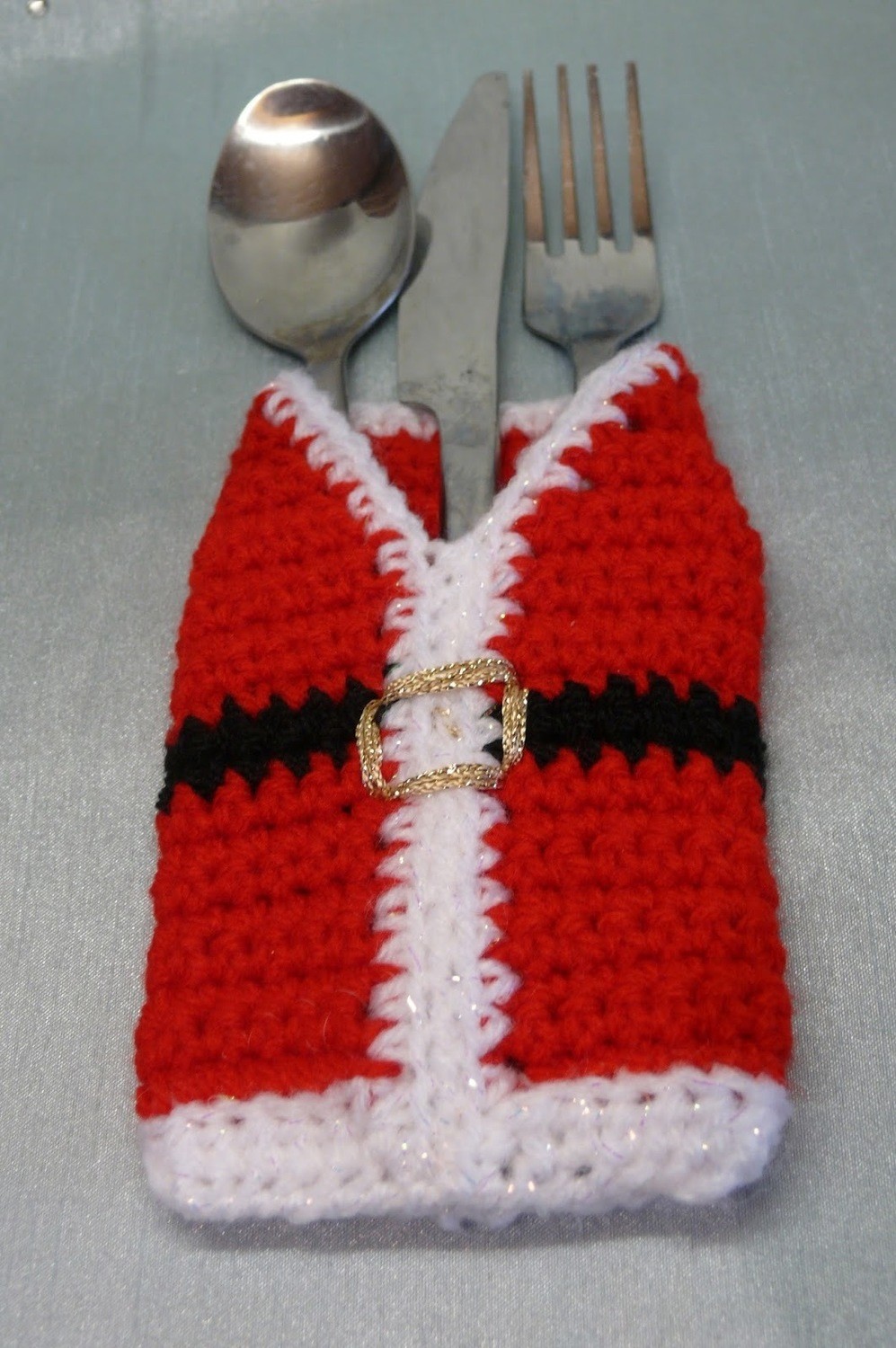 Crochet Christmas cutlery Set
