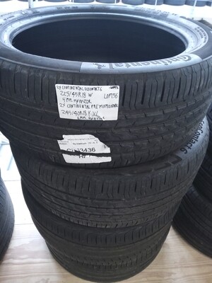 2× CONTINENTAL ECOCONTACT 6 225/45R18 W 5MM.MØNSTER 2× CONTINENTAL PREMIUMCONTACT6 245/40R18 Y XL 6MM.MØNSTER 