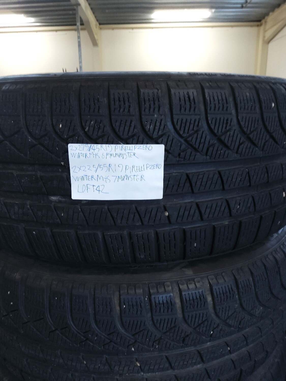2×275/45R19 PIRELLI P ZERO WINTER M+S 6MM.MØNSTER 2×225/55R19 PIRELLI P ZERO WINTER M+S 7MM.MØNSTER