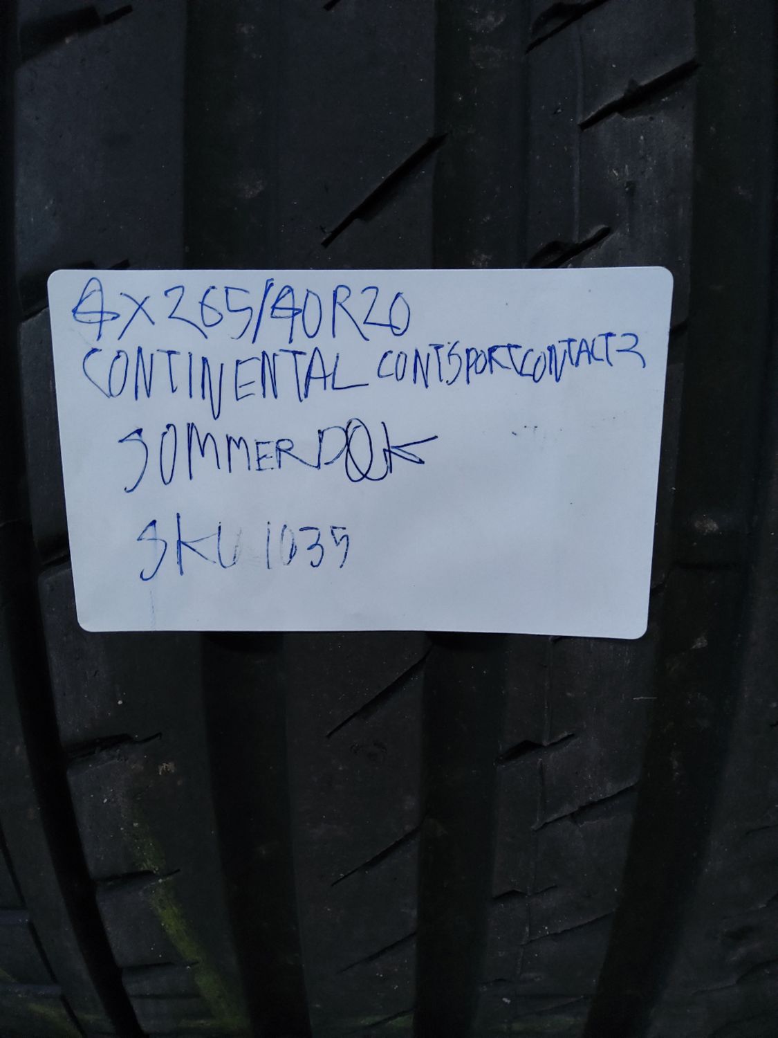 4×265/40R20 CONTINENTAL ContiSportContact 3 6MM.MØNSTER SOMMERDÆK 