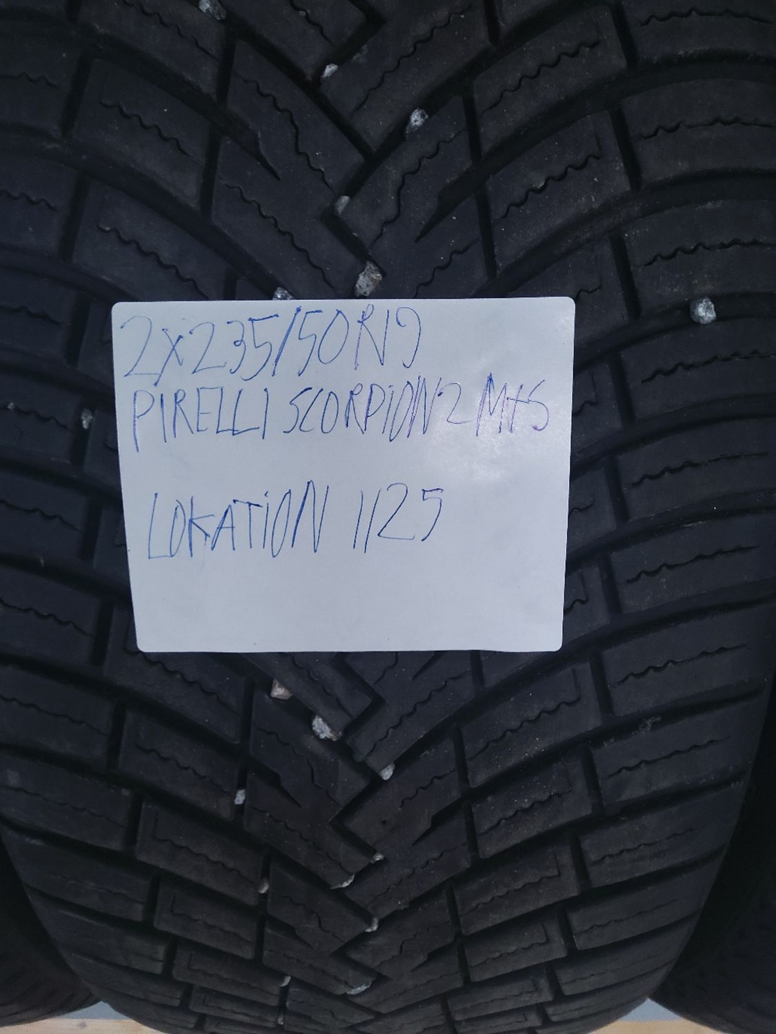 2×235/50R19 PIRELLI SCORPION 2 M+S 6MM.MØNSTER VINTERDÆK