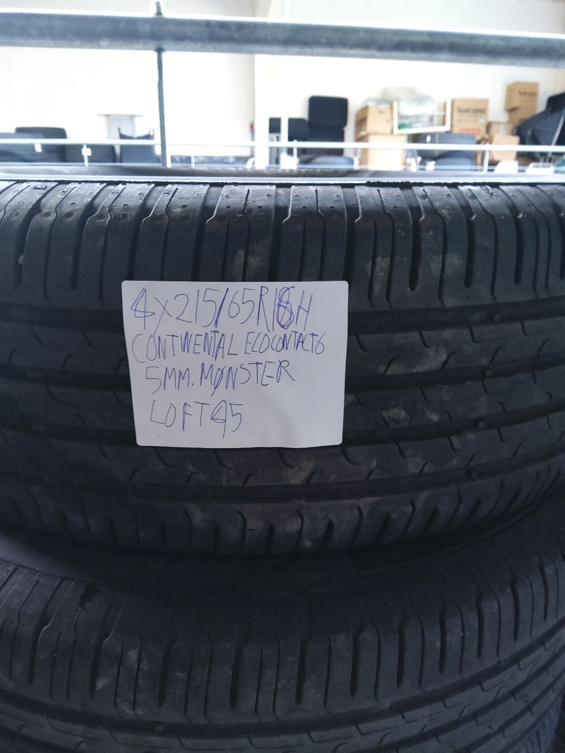 4×215/65R16 H CONTINENTAL ECOCONTACT 6 5MM.MØNSTER SOMMERDÆK