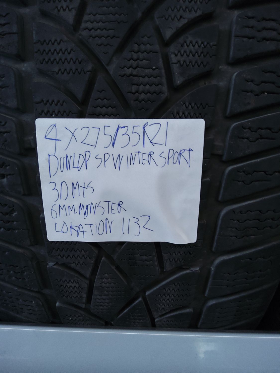 4×275/35R21 DUNLOP SP WINTER SPORT 3D M+S 6MM.MØNSTER