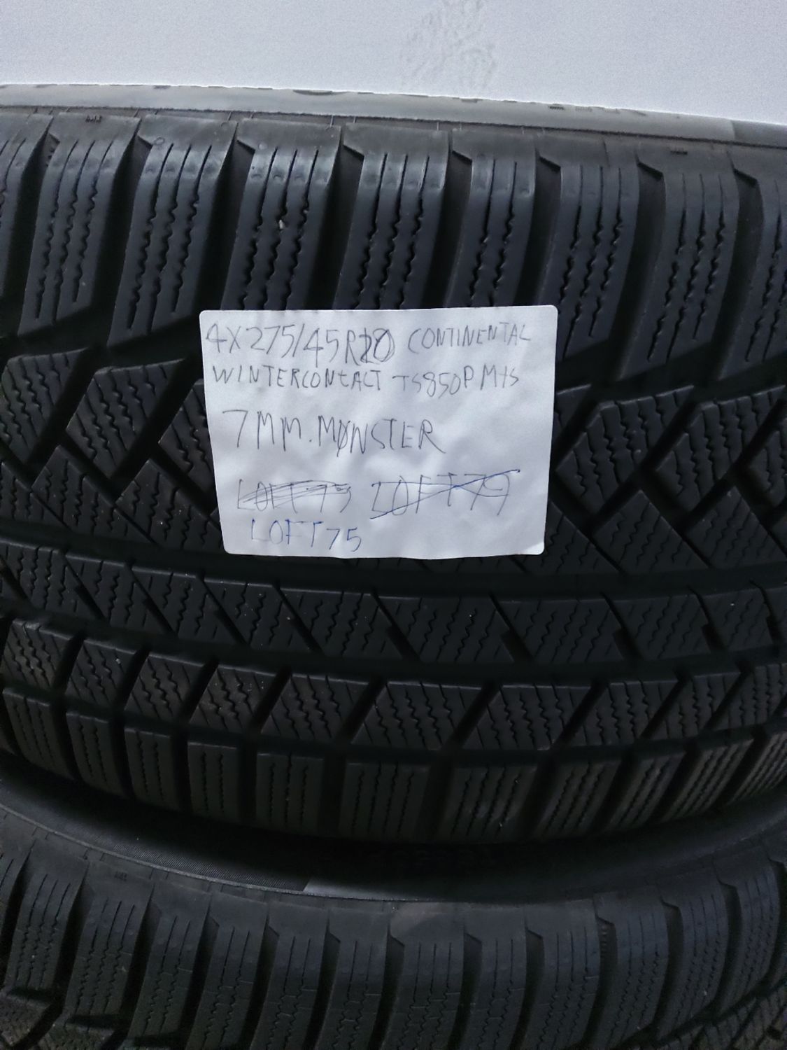 4×275/45R20 CONTINENTAL WINTERCONTACT TS850P M+S 7MM.MØNSTER VINTERDÆK