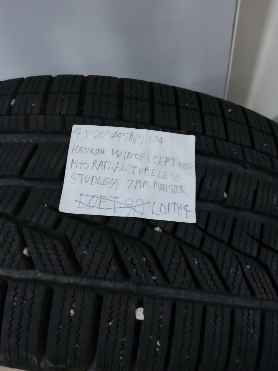 4×255/45R19 104 HANKOOK WINTER I CEPT EVO2 M+S RADIAL TUBELESS STUDLESS 7MM.MØNSTER VINTERDÆK 