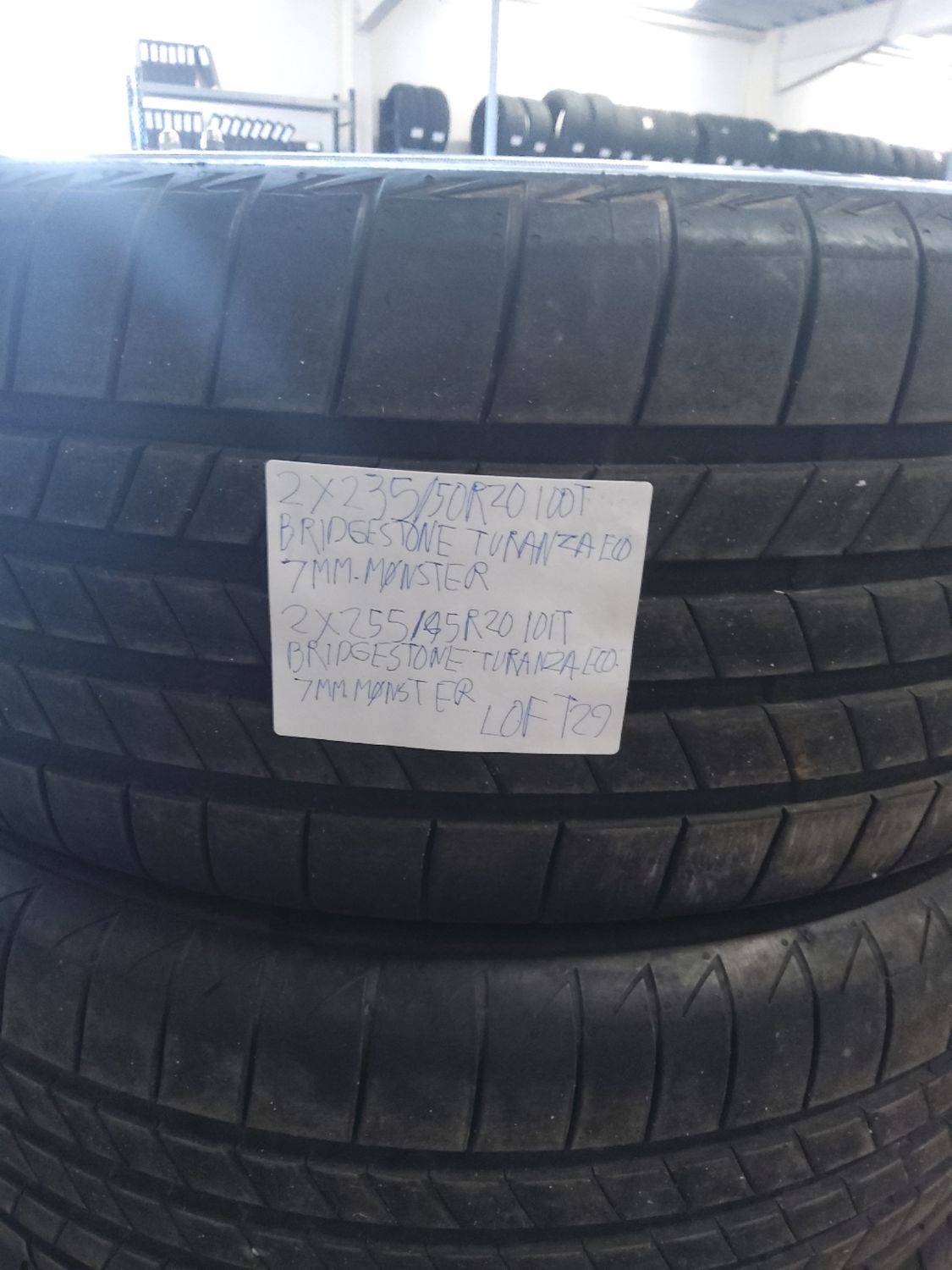 2×235//50R20 100T BRIDGESTONE TURANZA ECO 7MM.MØNSTER 2×255/45R20 101T BRIDGESTONE TURANZA ECO 7MM.MØNSTER SOMMERDÆK 