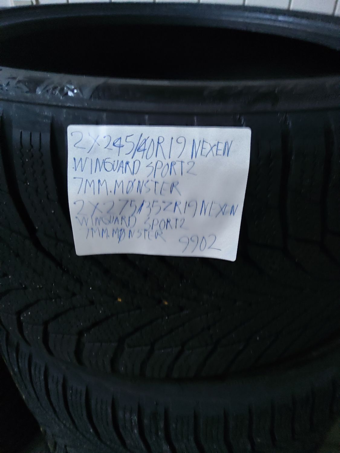 2×245/40R19 NEXEN WINGUARD SPORT 2 7MM.MØNSTER 2×275/35ZR19 NEXEN WINGUARD SPORT 2 7MM.MØNSTER