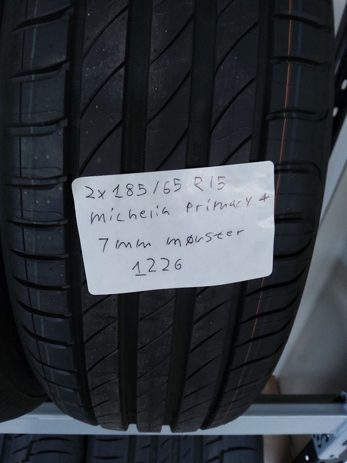 2×185/65R15 MICHELIN PRIMACY 4 7MM.MØNSTER SOMMERDÆK