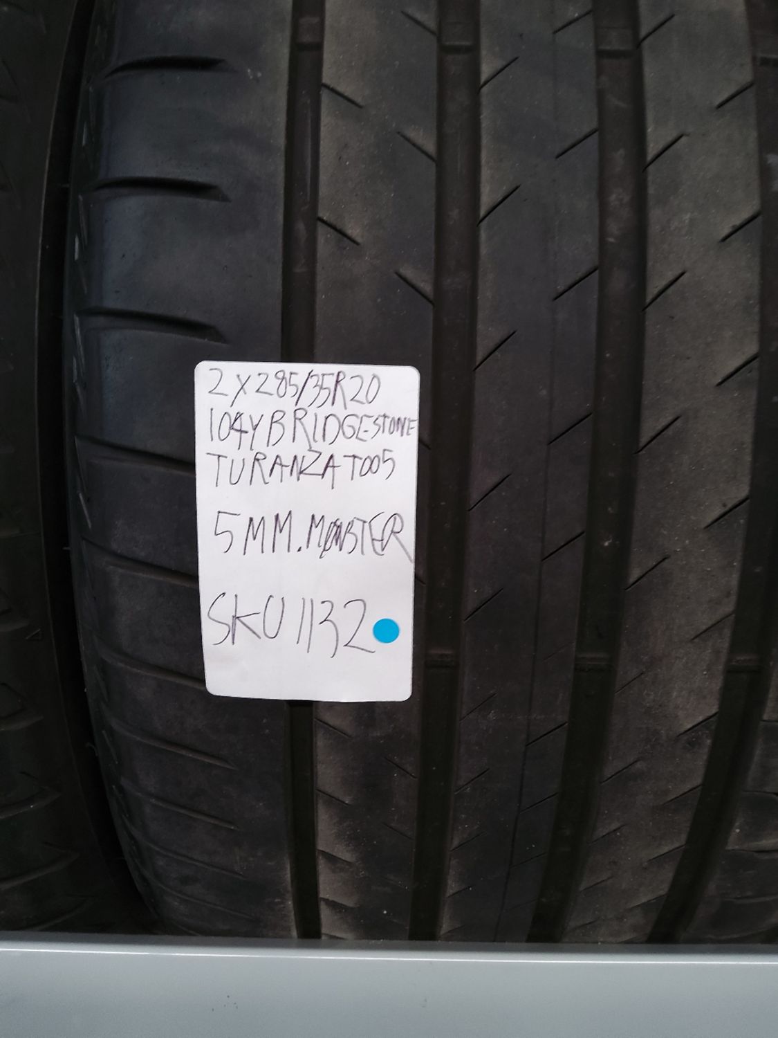 2×285/35R20 104Y BRIDGESTONE TURANZA T005 5MM.MØNSTER