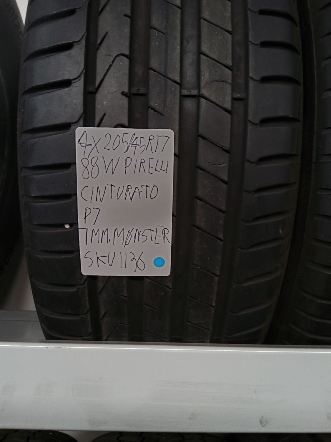 4x205/45R17 88W PIRELLI CINTURATO P7 7MM.MØNSTER SOMMERDÆK