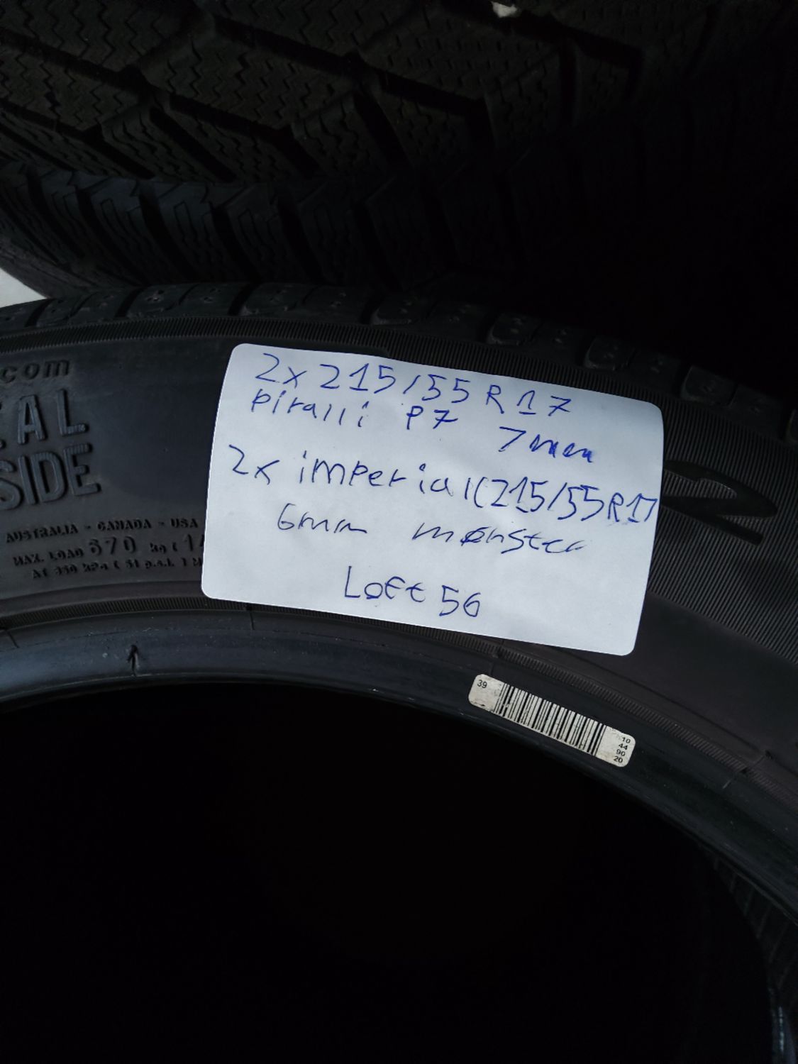 2×215/55ZR17  98W IMPERIAL ECOSPORT 2 6MM.MØNSTER 2×215/55R17 PIRELLI CINTURATO P7 7MM.MØNSTER