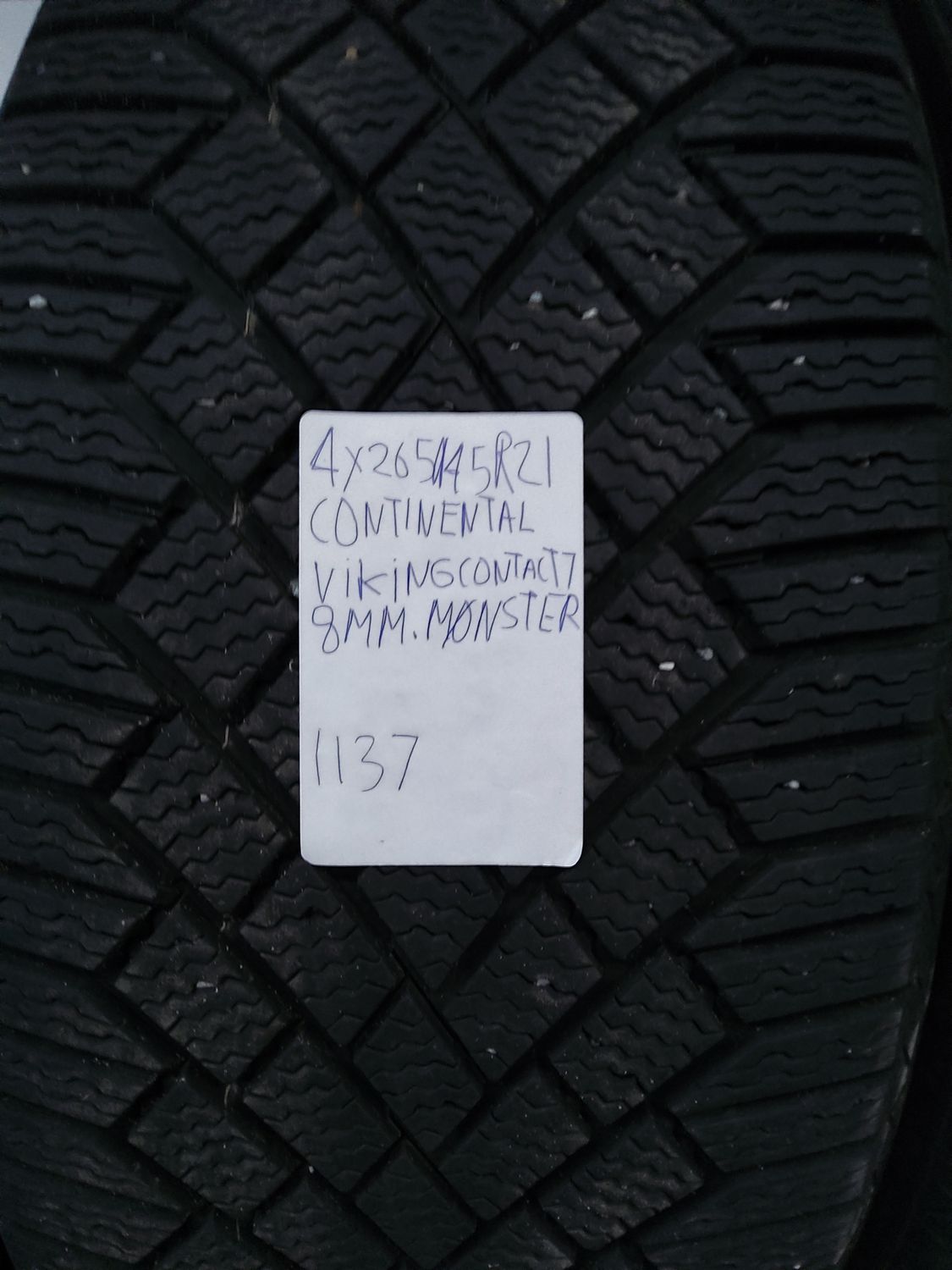 4×265/45R21 CONTINENTAL VIKINGCONTACT7 8MM.MØNSTER