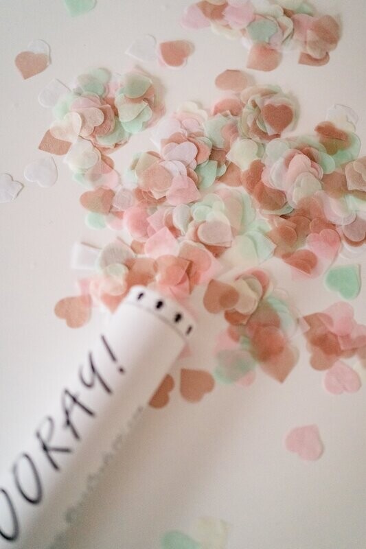 2 x Custom Confetti Cannons - Hearts