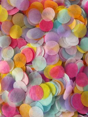 Pick & Mix Biodegradable Confetti - Circles Circle Confetti in Sunshine Yellow, Pastel Blue, Lilac, White, Pastel Pink, Apricot Orange and Hot Pink