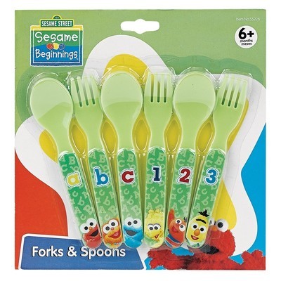 Sesame Stree 6 pc Spoon and Fork Set