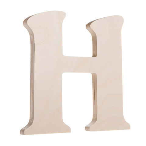 7.25 inch Unfinished Wood Fancy Letter H